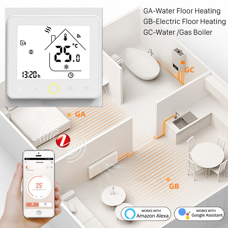 Termostato ZigBee Per Caldaia Beca BHT-002GCLZB Supporta Alexa Google